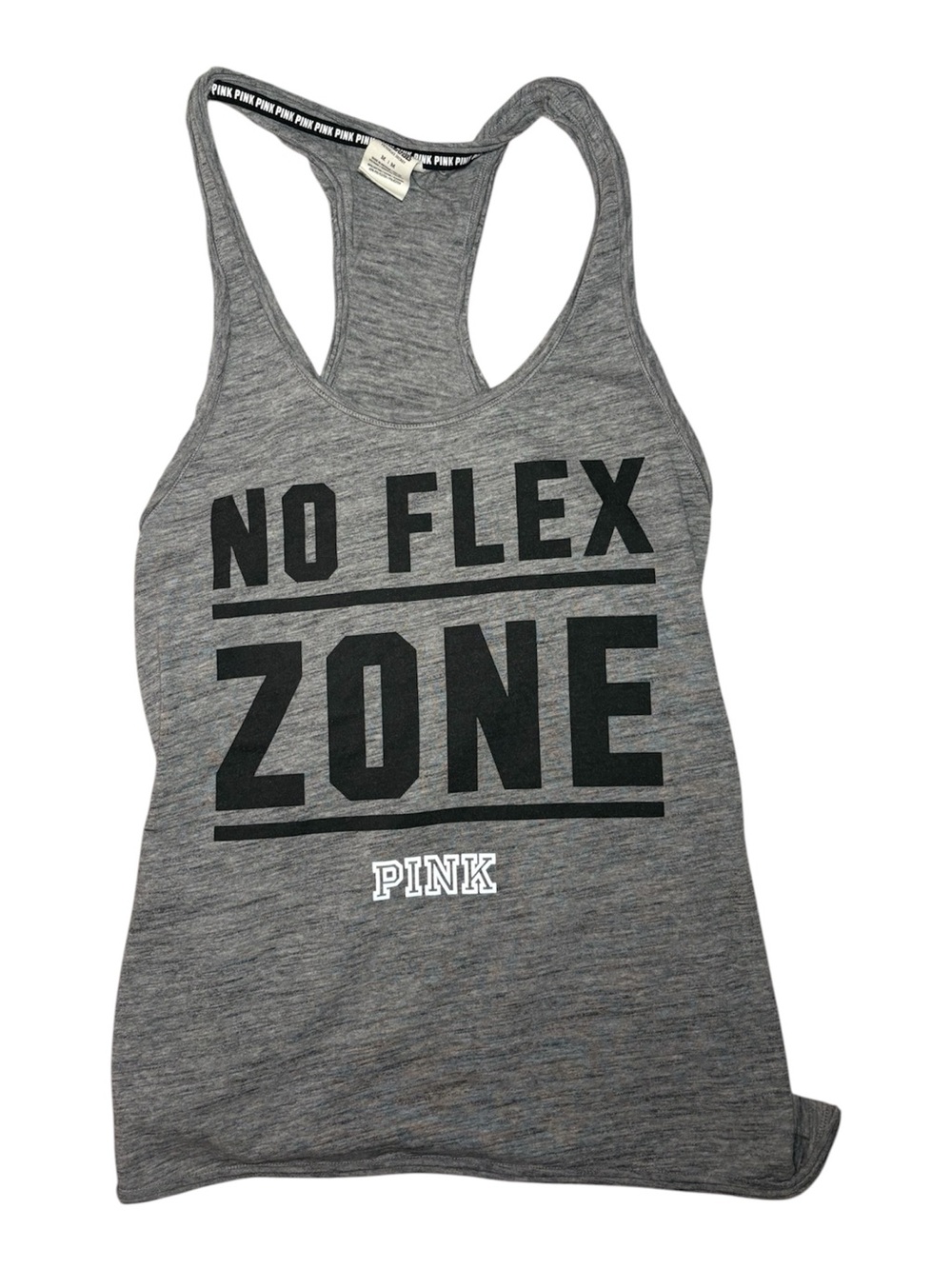 PINK Victoria's Secret Women’s Gray 'No Flex Zone' Racerback Tank 2016 core